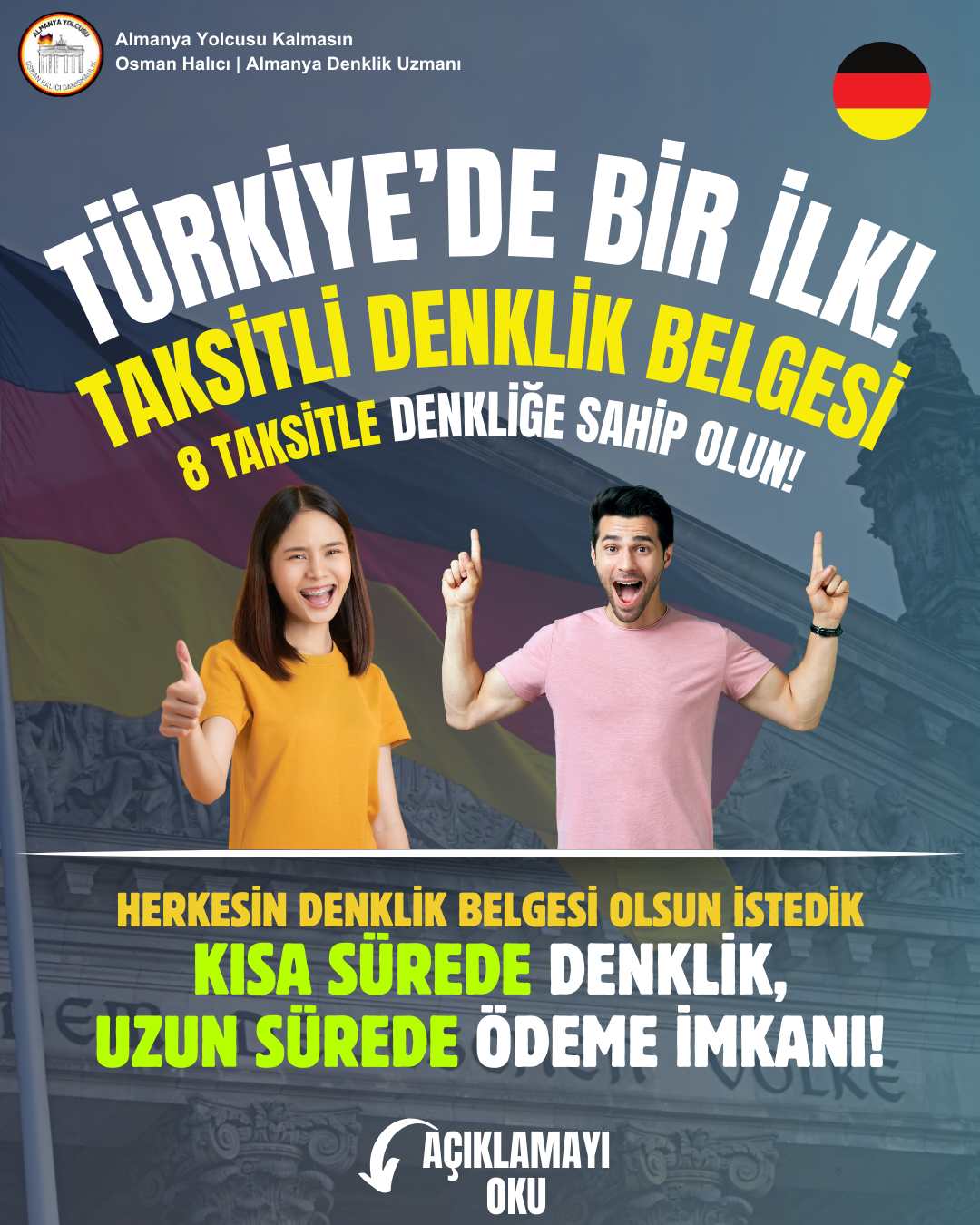 8 TAKSİT DENKLİK BELGESİ HİZMETİ