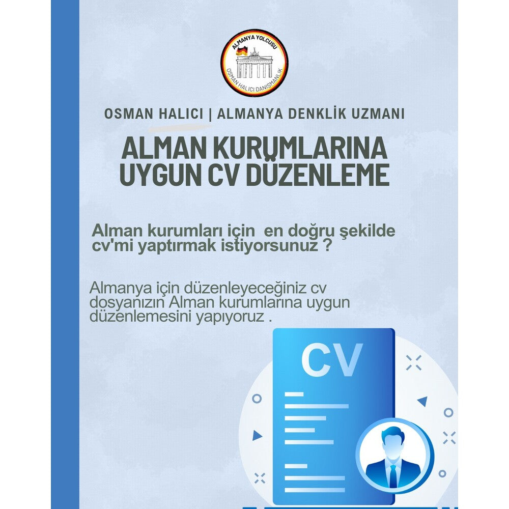 Alman Kurumlarına Uygun CV Düzenleme